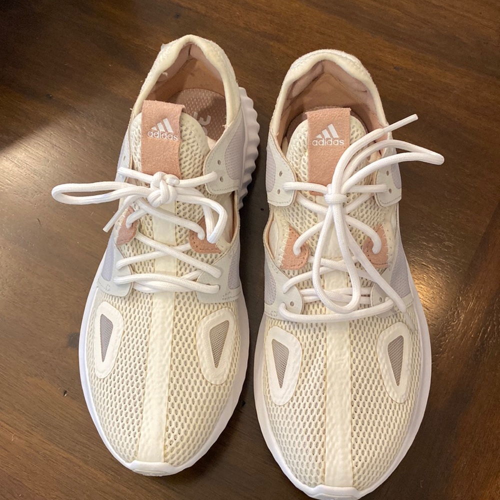 Size 9 - Adidas. White/cream/light pink